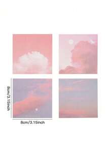 200/50 Gradient Sticky Notes, Minimalist Cloud Design, Sticky, Suitable For Messages, Memo Notes, Note Pads, Cute And High-Quality Student Style, Casual Style For Back To School