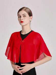 Chal delgado para boda, chal de vestido de novia de tul para cubrir el brazo, de un solo hombro, para banquete de boda al aire libre con vestidos de noche, pequeño chal para cubrir el brazo, ropa para brindar en vestido de novia, capa, chaqueta - Multicolor - Ver 4