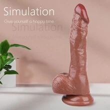 Realistic Dildo With Small Glans, With Balls 8 Inch Dildo With Strong Suction Cup, Adult Product Sex Toy For Women Men Anal Play Enjoyment