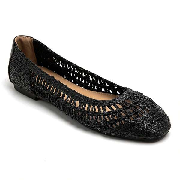 Sapatos baixos casuais versáteis e vazados, verão