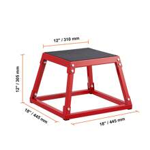 Plyometric Jump Box 12 To 30 Inch Plyo Box Steel Plyometric Platform And Jumping Agility Box Anti-Slip Fitness Exercise Step Up Box For Home Gym Training Conditioning Strength Training Red&Black - 12 Inch Red - View 10