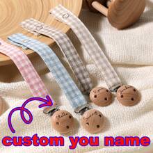 2 piezas Clip personalizado para chupete de bebé con estampado de lunares lindos, patrones personalizados para niños y niñas, clip universal calmante para chupete de bebé personalizado, - Multicolor - Ver 1
