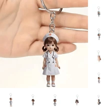 10pcs/1pc Minimalist Acrylic Medical Doctor Keychain, Gift For Healthcare Professionals, Includes Pendant Keyring For Women Car Accessories Bag Charm Backpack For School Cartoon