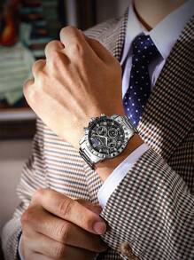 POEDAGAR Sports Men Watch Waterproof Chronograph Men's Watches Luminous Stainless Steel Luxury Watch For Man Quartz +Box,1PC