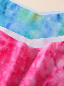 7 件套女士扎染印花性感 V 型腰带无缝光滑舒适透气内裤 - 彩色 - 查看 7