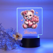 1pc Creative Gifts, Custom Name Lights, Custom Personalized Name Nightlights, Custom Party Decorations, Family Gifts, Friends, Custom Bedroom Decorations, 3D Light Illusion LED Nightlights - Multicolor - View 24