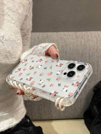 1pc Book Style Phone Case Compatible With IPhone 16 PROMAX, 11, 12, 13 PROMAX, 14 PROMAX, 15, Ditsy Floral Pattern + White Ring Waterproof Shockproof Anti-Fall Scratch Resistant