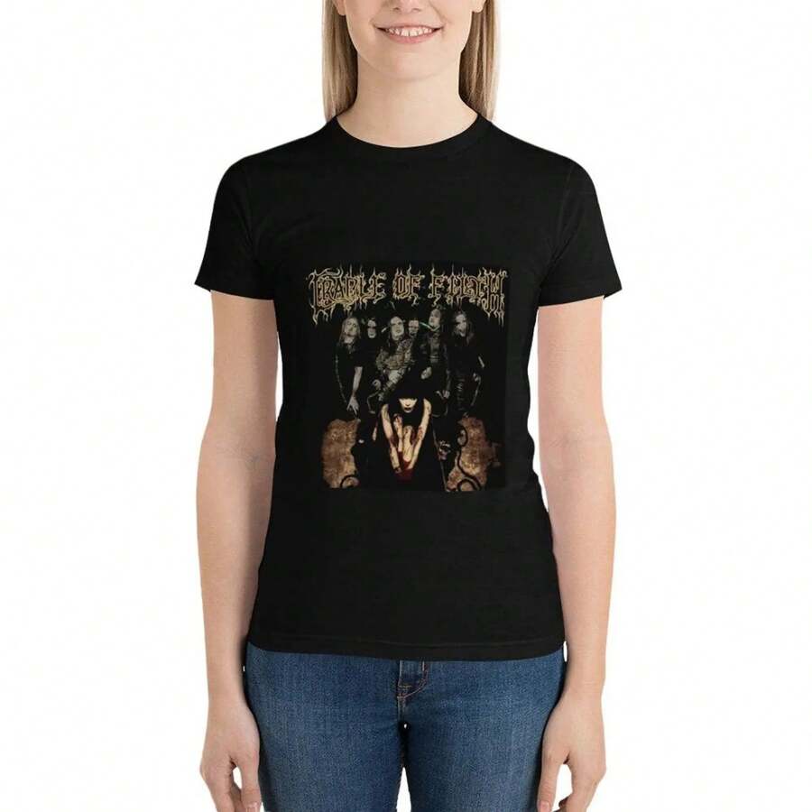 Cradle Of Filth-Cradle Of Filth T-Shirt Summer Tops Cute Clothes Woman Fashion - Black - View 1