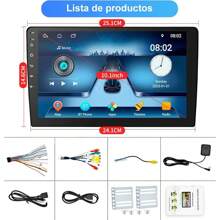 FINYQBET Autoestéreo para Carro de Pantalla 1 DIN de 10 Pulgadas con CarPlay, Android Auto, Sistema Android, WiFi, GPS, Bluetooth, Mirror Link y Cámara de Visión Trasera - 1 - Ver 2
