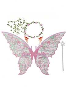 1pc Adult Fairy Costume Set With Headpiece, Metallic Hair Band, Magic Wand, Ears - Butterfly Wings, Suitable For Role Play, Party In 7 Color Options Halloween - Multicolor - View 6