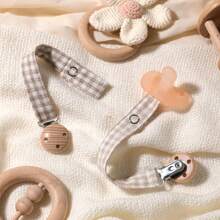 2 piezas Clip personalizado para chupete de bebé con estampado de lunares lindos, patrones personalizados para niños y niñas, clip universal calmante para chupete de bebé personalizado, - Multicolor - Ver 3