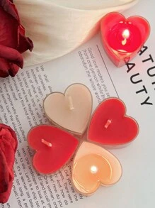 27/18/9 piezas/1 pieza Velas de té sin perfume con forma de corazón, cada una con un tiempo de quemado de hasta 3 horas, suministros para bodas, decoración interior, velas con forma de corazón románticas, adecuadas para cumpleaños, propuestas, amor, decoración del Día de San Valentín, decoración de habitaciones interiores