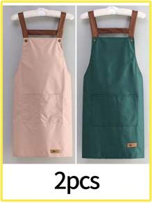 Waterproof And Oil Resistant Canvas Apron - Floral Design, Adjustable Waistband, Breathable Fabric, New Kitchen Home Cooking Oil And Stain Resistant Apron, Kitchen, Bathroom, Family, Household Products,Waterproof Oil Resistant Cooking Apron With Pockets - Adjustable And Multi-Purpose, Suitable For Coffee Bars And Restaurants