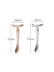 1 pieza/2 piezas Aplicador de crema de ojos en forma de T de metal, rodillo de masaje para crema de ojos, espátula para crema facial, aplicador de suero