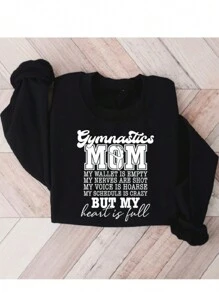 Gymnastics Mom Shirt, Gymnastics Mom Era Sweatshirt, Gymnastics Mom Life Hoodie, Gift For Gymnastics Mom, Wallet Is Empty T-Shirt, Heart Is Full Sweatshirts. SD-2178 - 黑色 - 查看 2