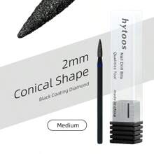 hytoos 黑钻指甲钻头 3/32 英寸角质层钻头，用于指甲钻去除死皮角质层，指甲工具 - 黑色 - 查看 7