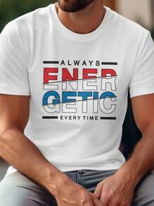 EWH Original Men's T-Shirt Short Sleeve Letter Printed Street Men's Round Neck Summer Casual Top - White - View 5