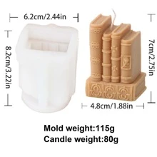 1pc Creative Vintage Book Frame Candle Mold DIY Handmade Book Silicone Mold Set For Resin Concrete Cement Gypsum Making Home Decor - White - View 5