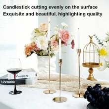 1/2/3/6 Pcs Candle Holder Set, Gold Metal Luxury Candle Stand, Home/Wedding/Romantic Dinner Decor, Room Decoration, Home Decor, Gift, Holiday Decoration