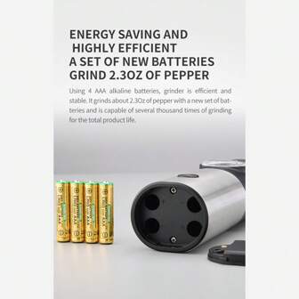 CLITON Zout- en pepermolen, elektrische zout- en pepermolenmolen met LED-licht Elektrische zout- en pepermolen Werkt op batterijen met licht, automatische bediening met één hand Pepermolen, LED-verlichte elektrische automatische pepermolen met instelbare grofheid - Perfect voor zout- en peperschudbekers en specerijen Slijpen - Keukenaccessoire