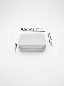2/4/12pcs Silver Metal Rectangular Hinged Tins - Empty Containers, Portable Storage Set, Suitable For Storing Pushpins, Candies, Jewelry And Crafts - Durable, Multifunctional, Decorative Home Storage, With Convenient Hinged Lids, Ideal For Desktop Decor, Party Favors, Daily And Holiday Table Settings - Multicolor - View 2