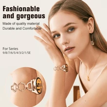 1 件女式休闲锌合金表带 22 毫米 20 毫米表带兼容三星 Galaxy Watch 3 Active 2 Gear S2/ 3 40 毫米 44 毫米经典 43 毫米 47 毫米表带 46 毫米 Watch GT 2/ 3 Pro 适用于 Amazfit GTR Garmin Ticwatch Fossil 智能手表表带金属表带表带冬季新款女士男士