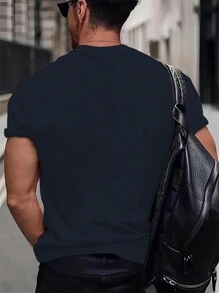 Plus Size Men's Wolf Pack Printed T-Shirt - Polyester Knit Fabric, Round Neck, Casual Fit, Novelty Graphic Design