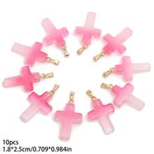10 件 18*25 毫米捷克灯工玻璃十字珠吊坠手工制作珠宝制作项链耳环配件 - 十字吊墜 - 查看 13