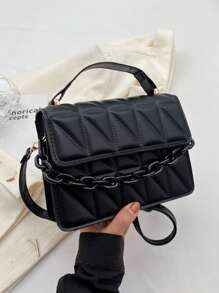 Bolso de hombro diagonal de moda 2024, bolso popular con diseño de rejilla de diamantes simple y correa desmontable