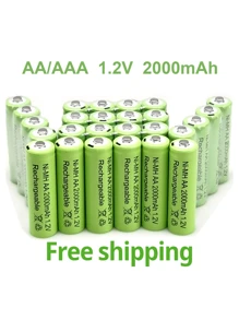1.2V-2000mAh AAA 和 AA 高容量可充电电池，USB 专用充电器（此充电器仅适用于为这些电池充电），适用于万圣节、圣诞节、花园串灯