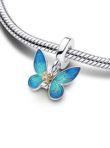 1pc Fashionable High-Quality Enamel Craft Blue Epoxy Butterfly Pendant Gift - Multicolor - View 4