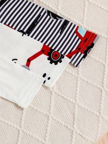 Conjunto de 3 piezas de pelele/mono estampado de rayas para bebé niño