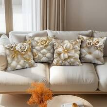 4 Stücke Kissen Bezug Set im Bohemian Stil mit Blumen Muster