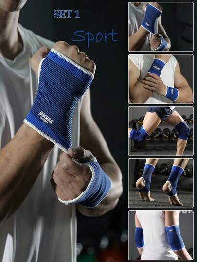 1/5pcs Set Indoor Fitness Outdoor Sports Accessories - Sports Gloves, Wrist Wraps, Knee Pads, Elbow Pads, Ankle Supports