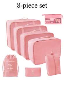 8pcs/Set Travel Organizer Set - Stackable Travel Storage Bags, Large Capacity Packing Cubes, Portable Dust-Proof Makeup Bags, Multipurpose Organizer Pouches, Suitable For Cosmetics, Toiletries, Electronics, Clothes, Jewelry, Makeup Tools And Stationery, Ideal For Travel, Home Organization, Gifts, Holidays - Multicolor - View 12