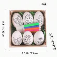 復活節diy手繪蛋2024卡通小兔子蛋手工製作兒童禮物 - 白色 - 查看 2
