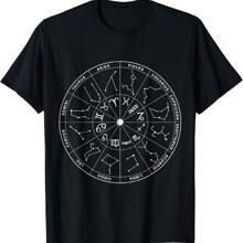 Constellation Shirt Vintage Retro Sky Map T-Shirts T-Shirt - Black - View 1