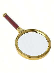 手持式 10X 放大镜，直径 60 毫米、70 毫米、80 毫米、90 毫米，带仿木手柄，镀金 - 彩色 - 查看 5