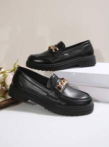 Damen Lässige bequeme Loafers mit dicker Sohle, vielseitig für den täglichen Pendelverkehr, ganzjährig geeignet