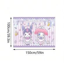 Sanrio 派对装饰 Kuromi 卡通动画派对背景 生日派对节日庆祝阵亡将士纪念日活动派对用品 Kuromi 好友礼品礼物节日赠品 拍照留言背景 - 彩色 - 查看 9