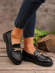 Damen Lässige bequeme Loafers mit dicker Sohle, vielseitig für den täglichen Pendelverkehr, ganzjährig geeignet