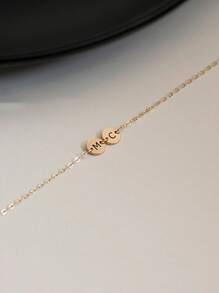 1pc Customized Simple Letter Name Bracelet, Stainless Steel Initial MAMA Bracelet, Ideal Gift For Girlfriend, Mom, Family, Friend, Daughter, Anniversary, Valentine's Day, Mother's Day, Birthday, Graduation, Daily Wear, Wedding, Party