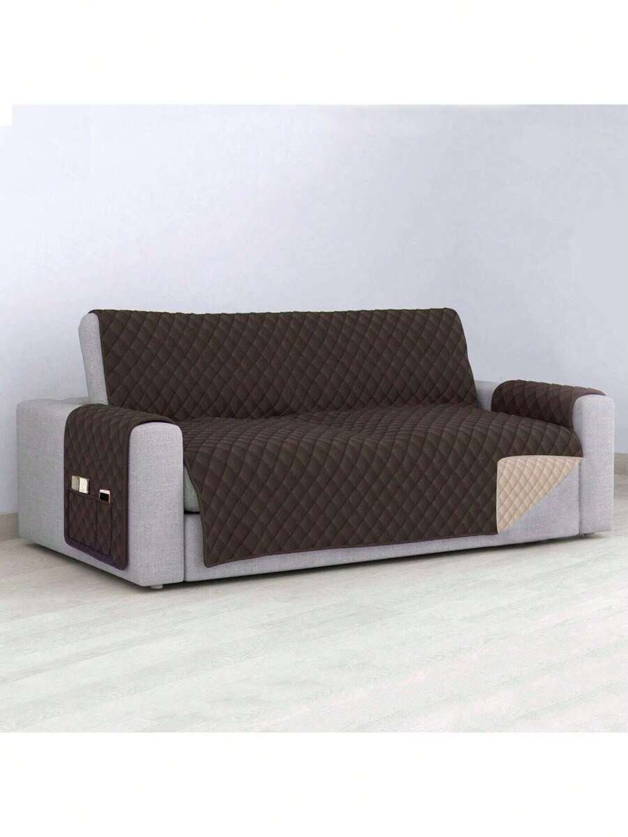 Housse De Canapé Réversible U-NICE HOME - Causeuse 2 Coussins, Taille S (noir/noir), Imperméable, Avec Sangles Anti-glisse