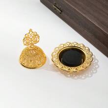 5PCS/1PC 开斋节迷你皇冠复古铜镂空香炉座金色阿拉伯香炉捕手家居装饰檀香香炉 - 金色 - 查看 5