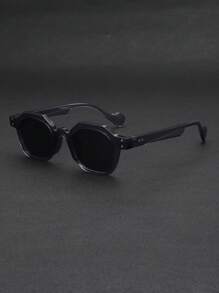 Óculos masculinos retrô com armação pequena e formato poligonal. Versáteis, ideais para viagens ao ar livre, festas e férias de verão na praia, garantindo que você seja o centro das atenções no seu estilo urbano.