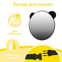 1 Pc Round Shape Crash Tested And Certified Shatterproof Baby Car Mirror, Car Seat Mirror For Rear Facing Infant With Wide Larger Crystal Clear View - Multicolor - View 6