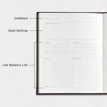 Self Care & Wellness Journal-Daily Gratitude And Meal Planner For Women & Men, Wellness & Self Care Planner With Goal & Reflection – Hardcover, Undated(Black)
