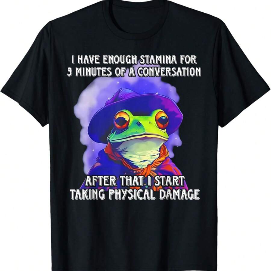 Frog I Have Enough Stamina For 3 Minutes Of A Conversation T-Shirt - màu đen - Xem 1