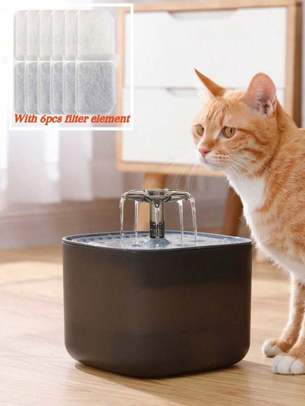 3L/101.5 Oz/0.8 Gallon Pet Water Fountain Cat Dog Auto Water Dispenser,With 6pcs Filter Element,USB Power Cord No Adapter,Water Pump And Filter Element