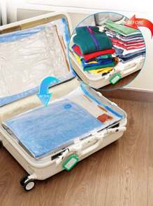 1pc Thick Vacuum Storage Bag, Transparent Compressed Clothing Quilt Organizer Bag, Pump Sold Separately Bedroom, Organizer, Home Storage, For White T Shirt Women, Black Pants Women, Ladies Winter Clothes, Dress, Winter Clothes For Ladies, Elegant Woman Dresses, White Shirt For Ladies, Long Sleeve, White Jumpsuit For Women, Spring Dresses For Women, Spring Outfits For Women, Spring, Spring Clothes, Minimalist, Summer Tops Storage - Clear - View 3